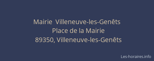 Mairie  Villeneuve-les-Genêts