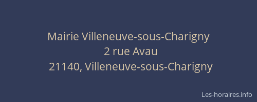Mairie Villeneuve-sous-Charigny