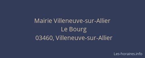 Mairie Villeneuve-sur-Allier