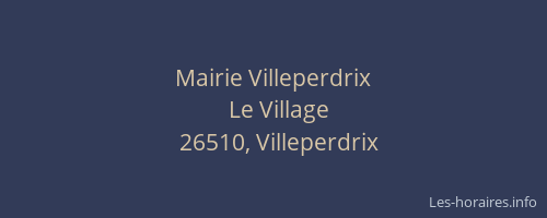 Mairie Villeperdrix