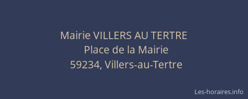 Mairie VILLERS AU TERTRE
