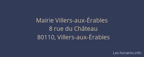 Mairie Villers-aux-&Eacute;rables