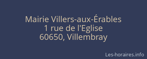 Mairie Villers-aux-Érables