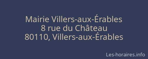 Mairie Villers-aux-Érables