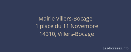 Mairie Villers-Bocage