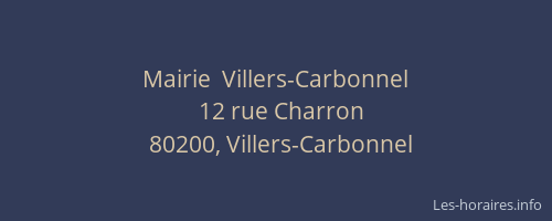 Mairie  Villers-Carbonnel