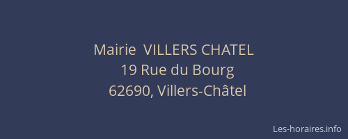 Mairie  VILLERS CHATEL