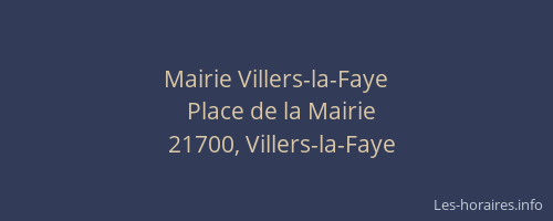 Mairie Villers-la-Faye