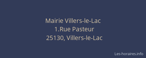 Mairie Villers-le-Lac