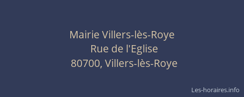 Mairie Villers-l&egrave;s-Roye