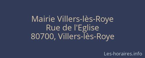Mairie Villers-lès-Roye