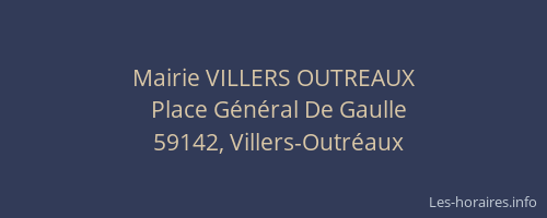 Mairie VILLERS OUTREAUX