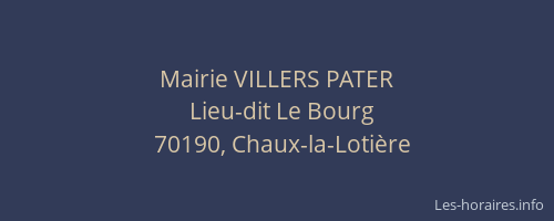 Mairie VILLERS PATER