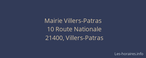Mairie Villers-Patras