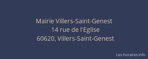 Mairie Villers-Saint-Genest