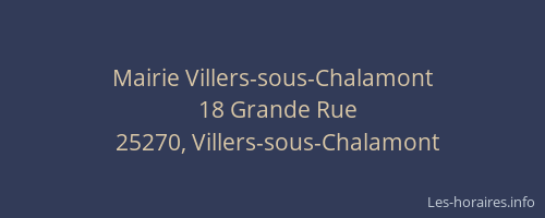Mairie Villers-sous-Chalamont
