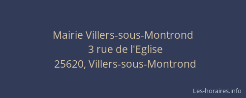 Mairie Villers-sous-Montrond
