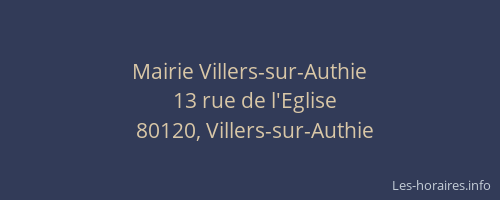 Mairie Villers-sur-Authie