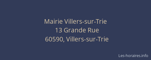 Mairie Villers-sur-Trie
