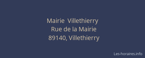 Mairie  Villethierry