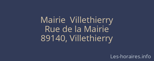 Mairie  Villethierry