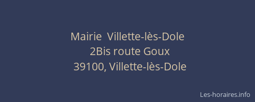 Mairie  Villette-l&egrave;s-Dole