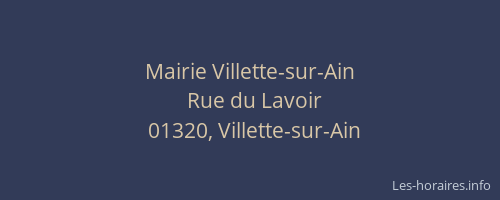 Mairie Villette-sur-Ain