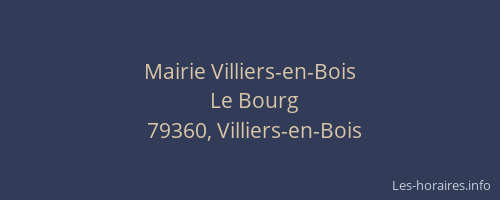 Mairie Villiers-en-Bois