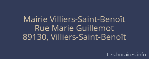 Mairie Villiers-Saint-Beno&icirc;t