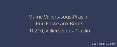 Mairie Villiers-sous-Praslin