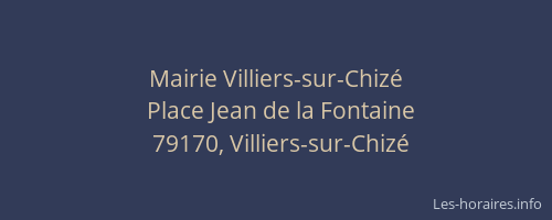 Mairie Villiers-sur-Chiz&eacute;