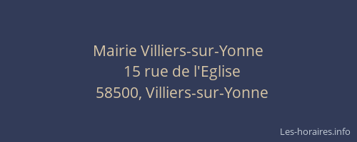 Mairie Villiers-sur-Yonne