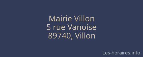 Mairie Villon