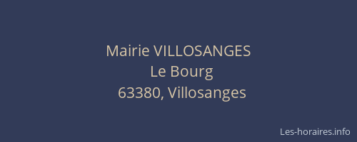 Mairie VILLOSANGES