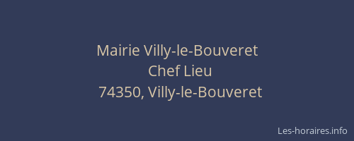 Mairie Villy-le-Bouveret