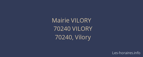 Mairie VILORY