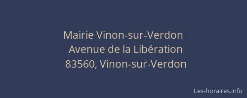 Mairie Vinon-sur-Verdon
