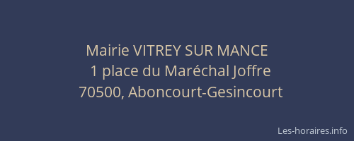 Mairie VITREY SUR MANCE