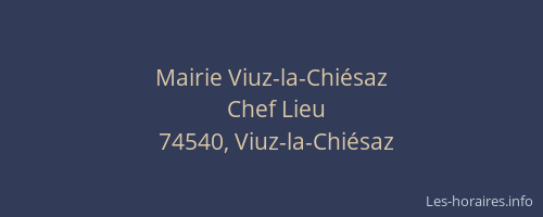 Mairie Viuz-la-Chi&eacute;saz