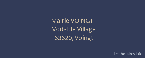 Mairie VOINGT