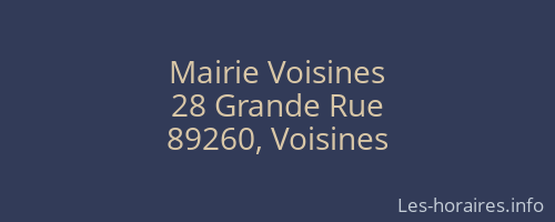 Mairie Voisines