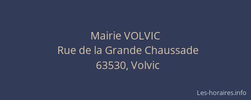 Mairie VOLVIC
