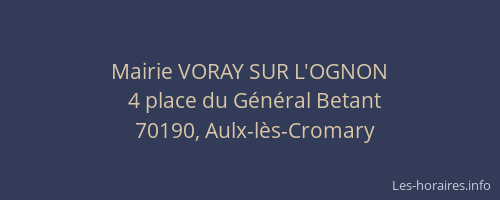 Mairie VORAY SUR L'OGNON
