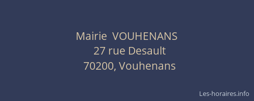 Mairie  VOUHENANS