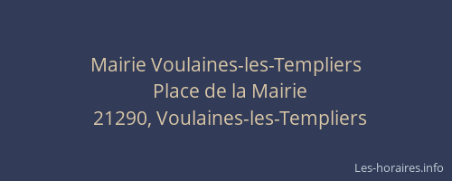 Mairie Voulaines-les-Templiers