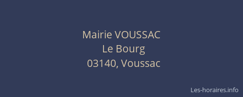 Mairie VOUSSAC