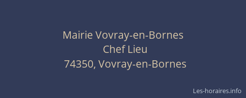 Mairie Vovray-en-Bornes