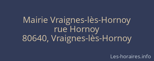 Mairie Vraignes-lès-Hornoy