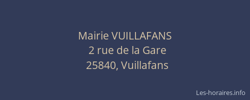Mairie VUILLAFANS