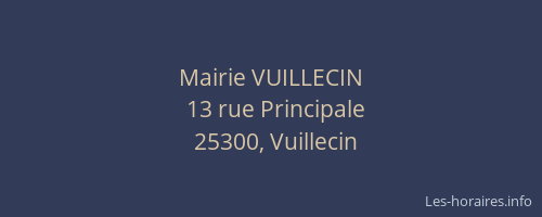 Mairie VUILLECIN